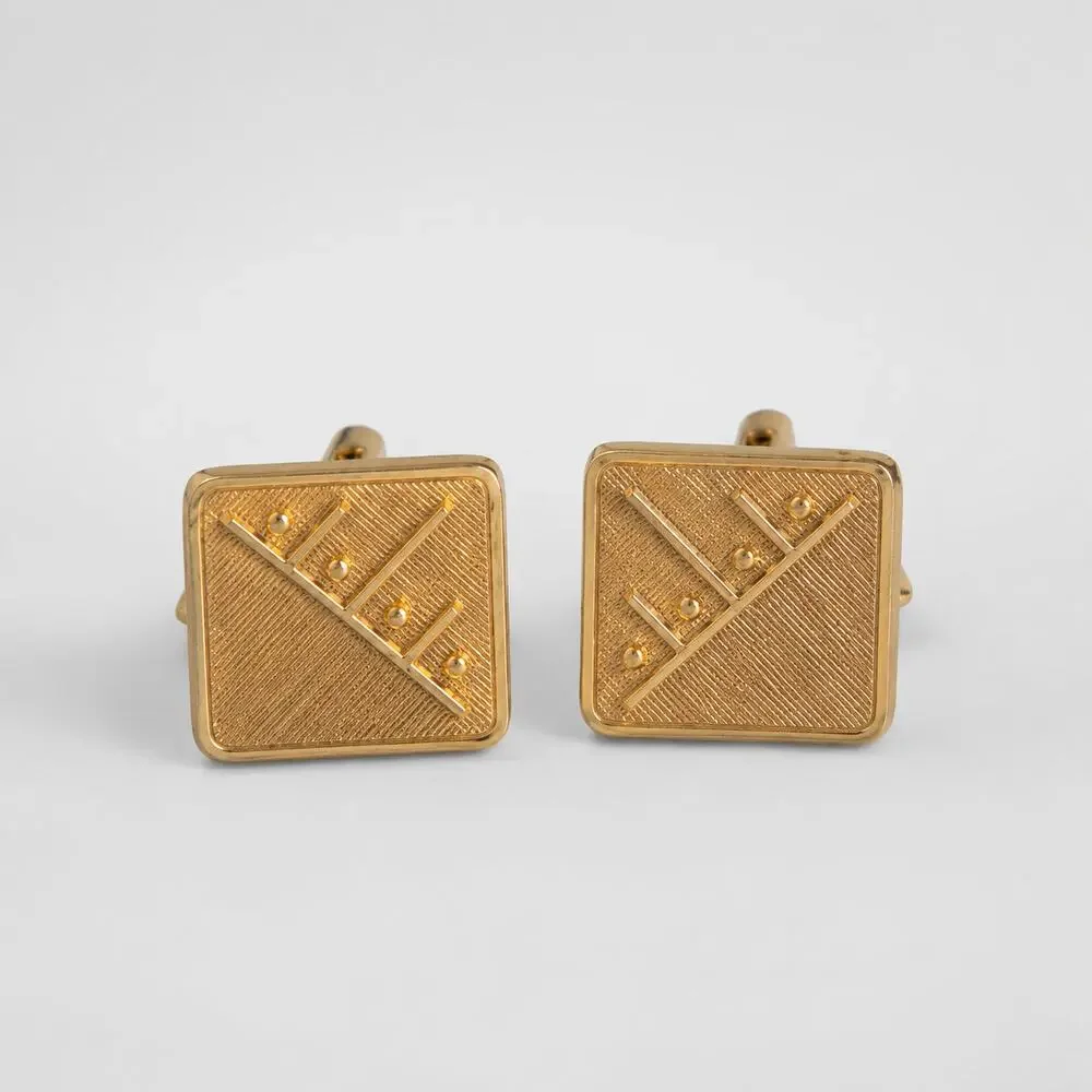 Vintage Silver-Tone Cufflinks Mid-Century‎ Modern Men’s Jewelry 5/8